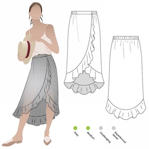 Style Arc Sewing Pattern Ariel Wrap Skirt Women