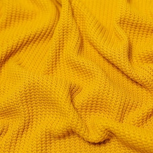 Minerva Core Range Chunky Cotton Sweater Knit Stretch Fabric - Ochre Plain Pattern - OEKO-TEX - Width 150cm / 60&quot; - per metre