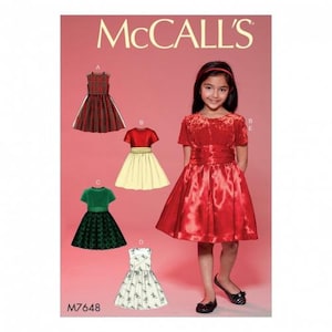 McCalls Sewing Pattern 7648 Kids, Teenagers Dresses, Belts Difficulty Intermediate