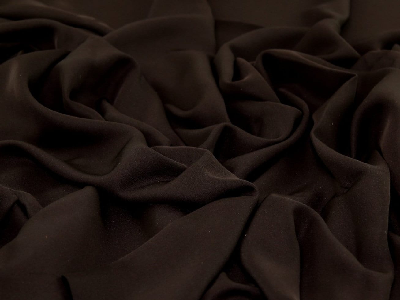 Minerva Nida Polyester Crepe Fabric - Dark Brown Plain Pattern - Width 172cm / 68" - per metre