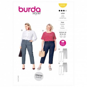 Burda Sewing Pattern 6103 Women 44-54 Trousers