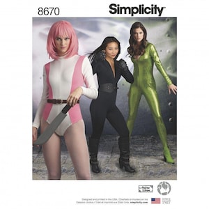 Simplicity 8670 Schnittmuster für ein Erwachsenenkostüm (Papierschnittmuster, mittelschwere Schneiderei)