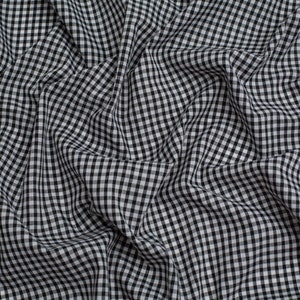 Minerva Core Range 1/8 inch Check Gingham Fabric - Black Checks Pattern - Width 112.5cm / 45&quot; - per metre