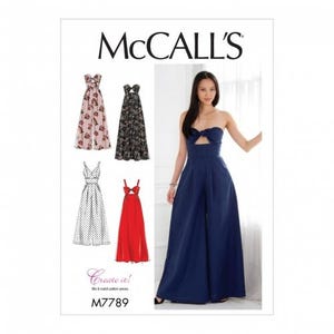 McCalls Sewing Pattern 7789 Women Jumpsuits, Dresses Difficulty Easy