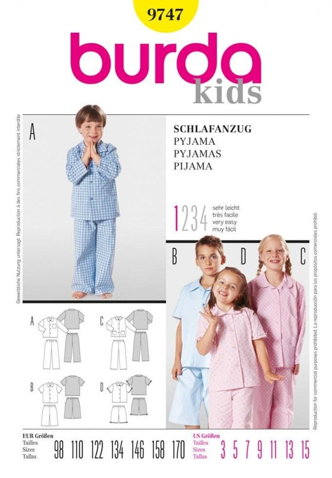 Burda Sewing Pattern 9747 Kids, Teenagers Ages: 3-15 - Etsy
