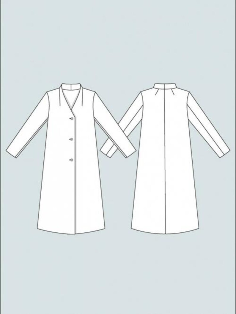 The Assembly Line Sewing Pattern V Neck Coat Women Coats Difficulty ...