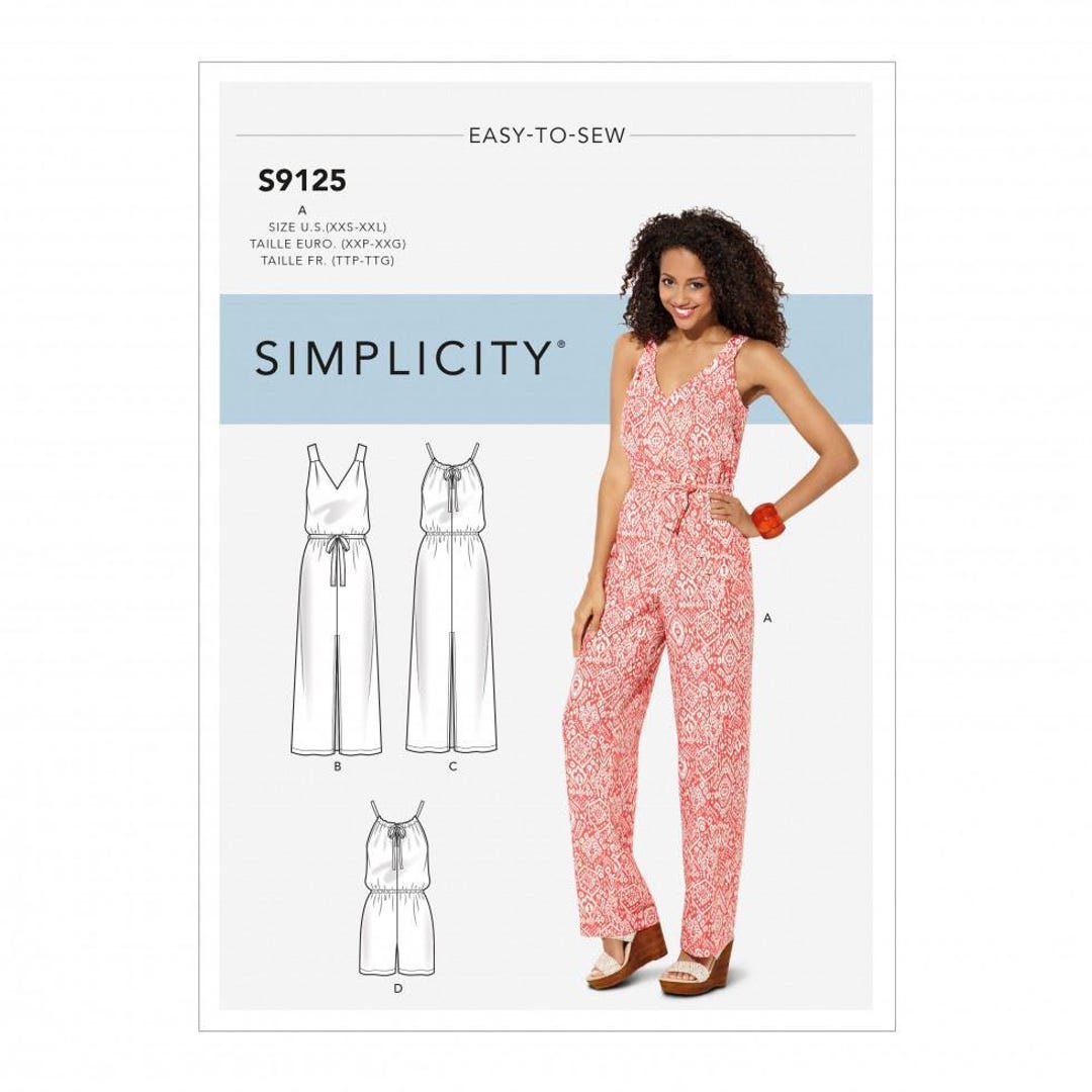 Simplicity 9125 A Jumpsuit Sewing Pattern, Paper Dressmaking Pattern ...