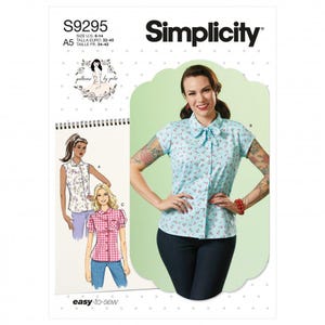 Simplicity 9295 A5 Top & Shirt Sewing Pattern, Paper Dressmaking Pattern, DIY Sewing, Sizes 6-14