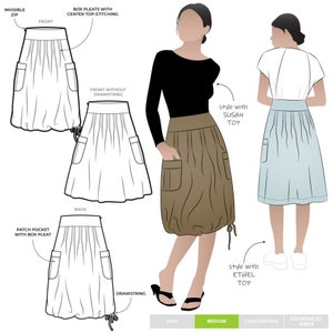 Style Arc Sewing Pattern Richmond Utility Skirt Women