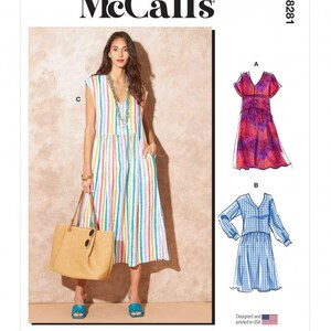 McCalls 8281 Paper Sewing Pattern – Women's Dress, Size XS-XXL, Easy