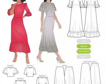 Style Arc Papier Schnittmuster Queenie Kleid