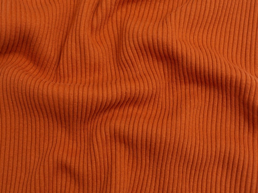 Minerva Core Range Chunky Tubular Ribbing Stretch Knit Fabric - Rust ...
