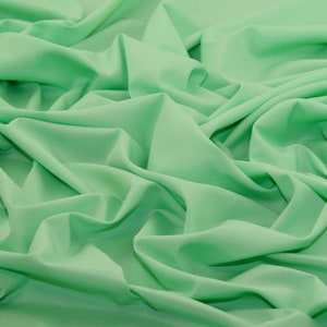 Minerva Core Range Soft Touch Crepe Fabric - Mint Green Plain Pattern - Width 110cm / 44" - per metre