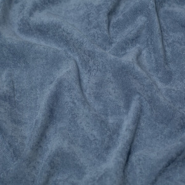 Minerva Core Range 15 Wale Stretch Woven Corduroy Fabric - Indigo Blue Plain Pattern - Width 145cm / 58" - per metre
