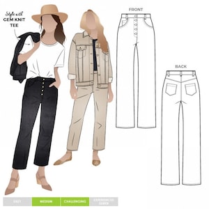 Style Bogen Schnittmuster Elwood Jeans Frauen