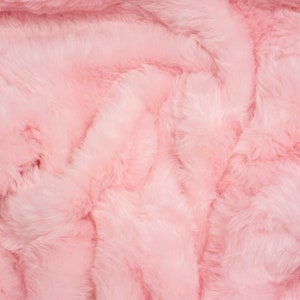 Minerva Core Range Plush Faux Fur Fabric Black Plain Pattern Width 155cm / 62 per metre Pink