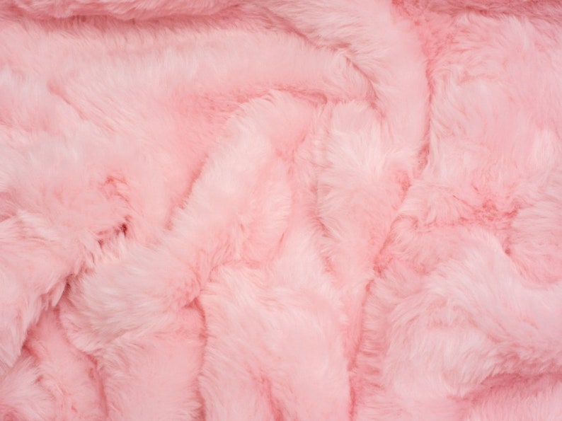 Minerva Core Range Plush Faux Fur Fabric Black Plain Pattern Width 155cm / 62 per metre Pink
