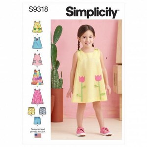 Simplicity Sewing Pattern 9318 Kids CCB (1-2-3-4) Tops, Dresses, Shorts