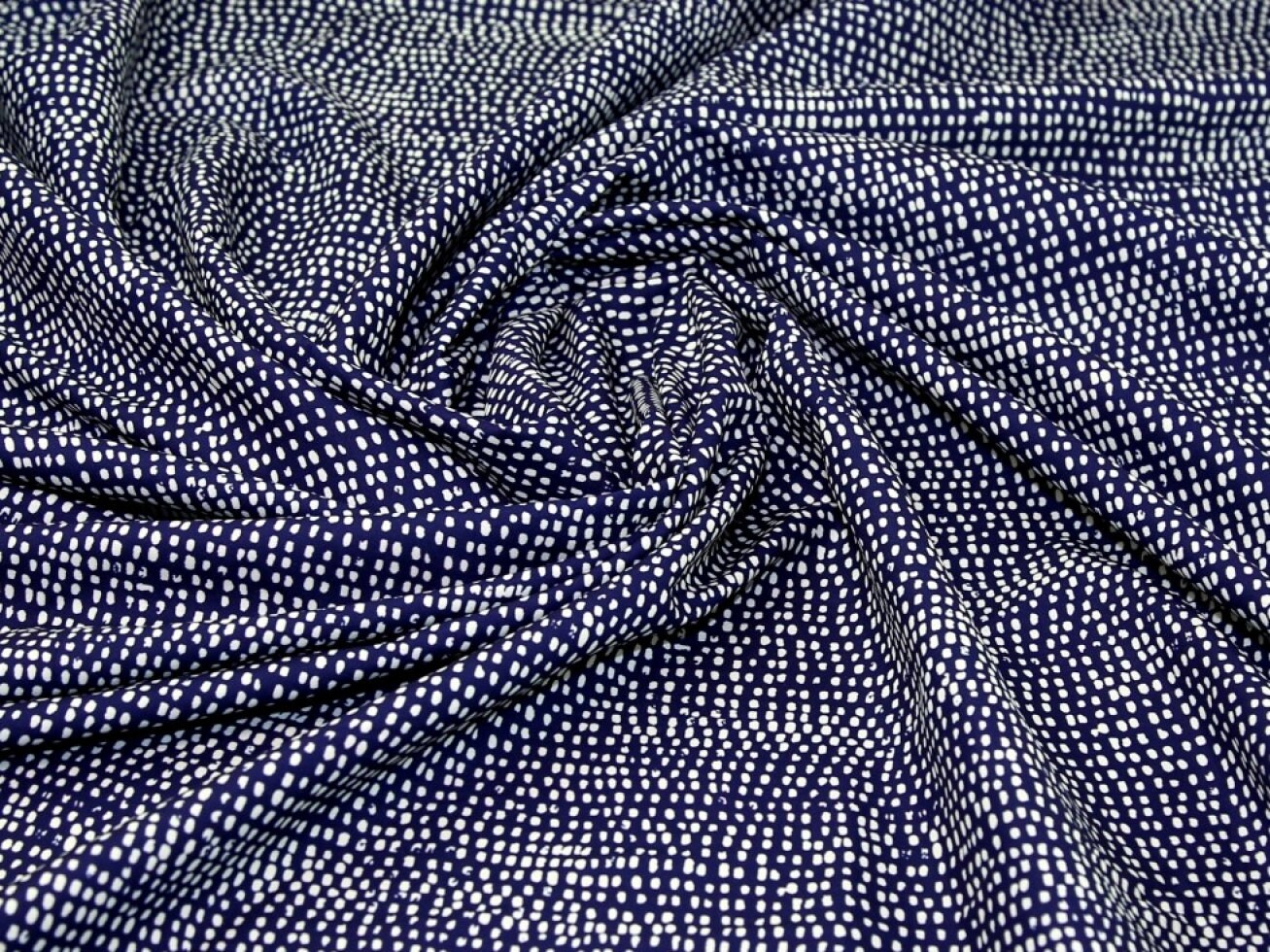 Minerva Digital Print Smooth Crepe Fabric Black Abstract, Spots Pattern ...