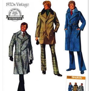 Simplicity 3177 Herren Vintage Mantelgürtel Schnittmuster Papierschnittmuster Schwierigkeitsgrad Mittel
