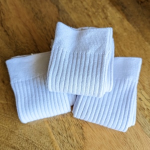 3 x PAIRS of Hemp socks / Hemp organic cotton socks / Natural socks / White socks