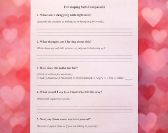 Developing Self-Compassion Worksheet