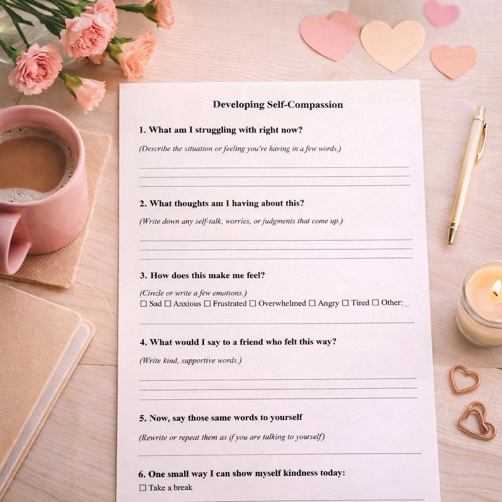 Developing Self-compassion Worksheet - Etsy