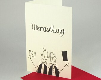 10 Funny Wedding Invitations for Men: Surprise (with Red Envelope)