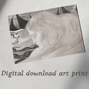 Jan Toorop – Young Woman with Wavy Hair (1900) | Digital Download Print | Dutch Wall Art | A4, A3, A2, A1