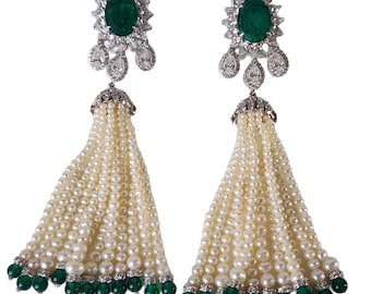 Pearl Tassel Earrings – Elegant, Trendy Jewelry Featuring Lustrous Pearls with Flowing Tassels, Perfect for Gift and charm to Any Outfit