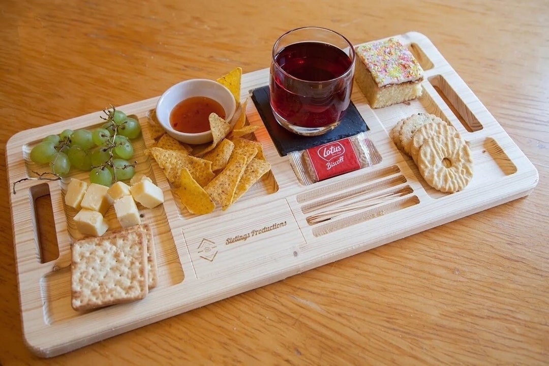 Pine Wood Cheese Snack Board Personalised Slate Coaster and Etsy