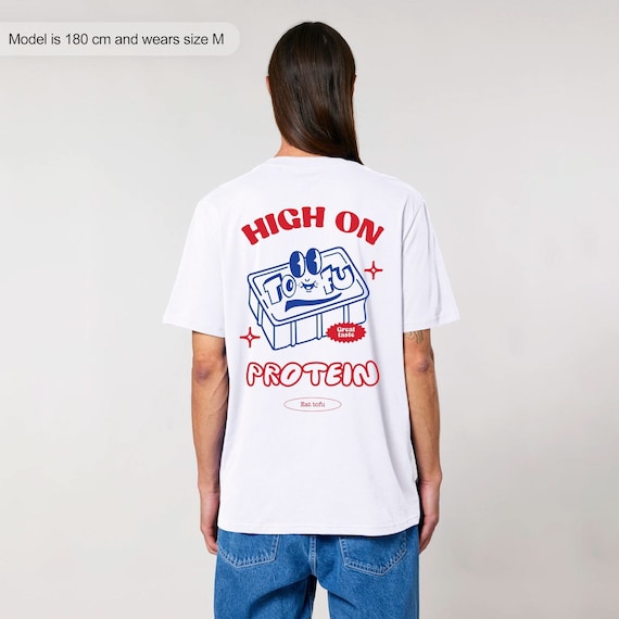 Funny Tofu Mascot Shirt, Vegan Graphic Tee, Retro Oversized Clothing