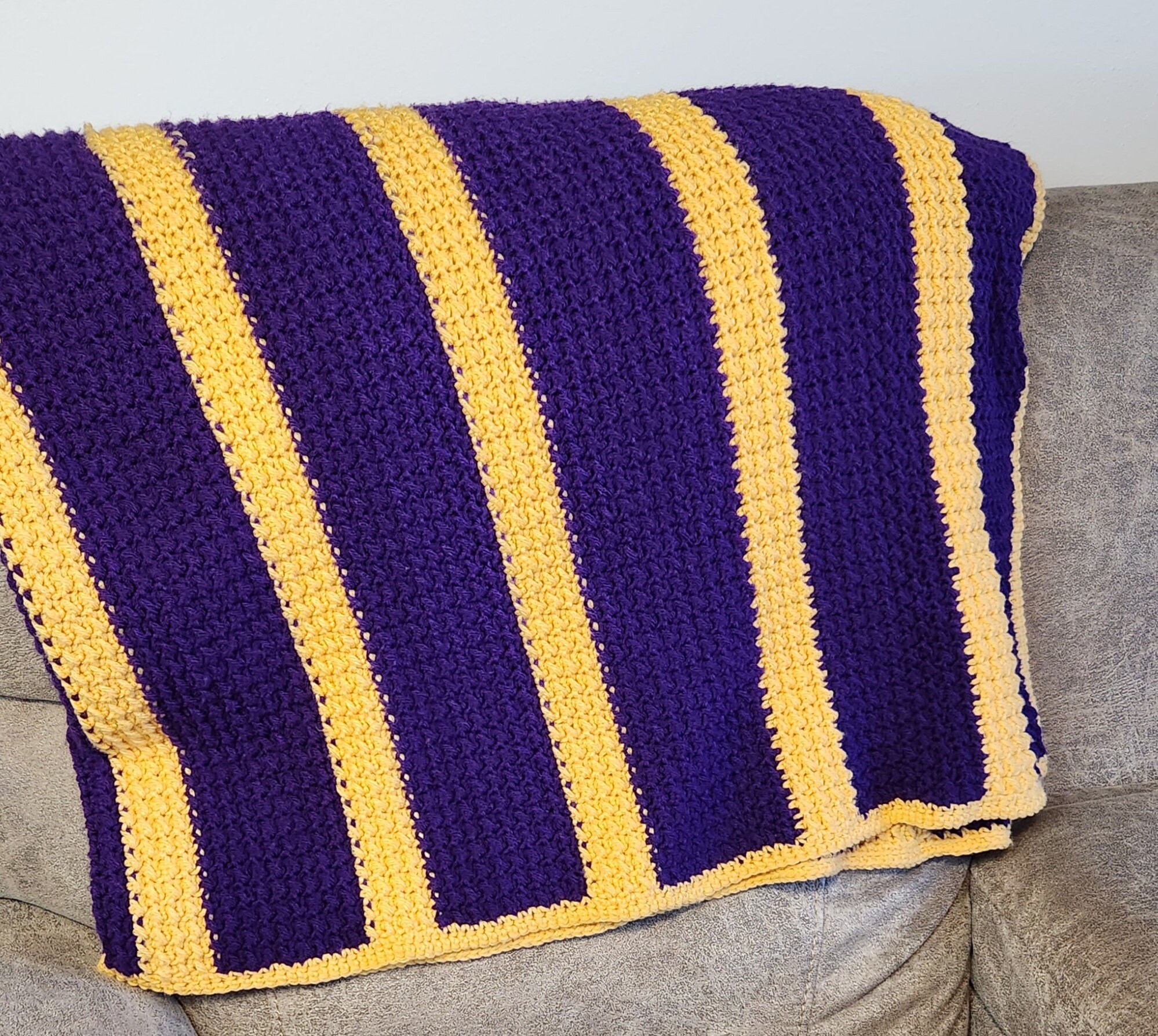Purple and Gold Blanket Etsy