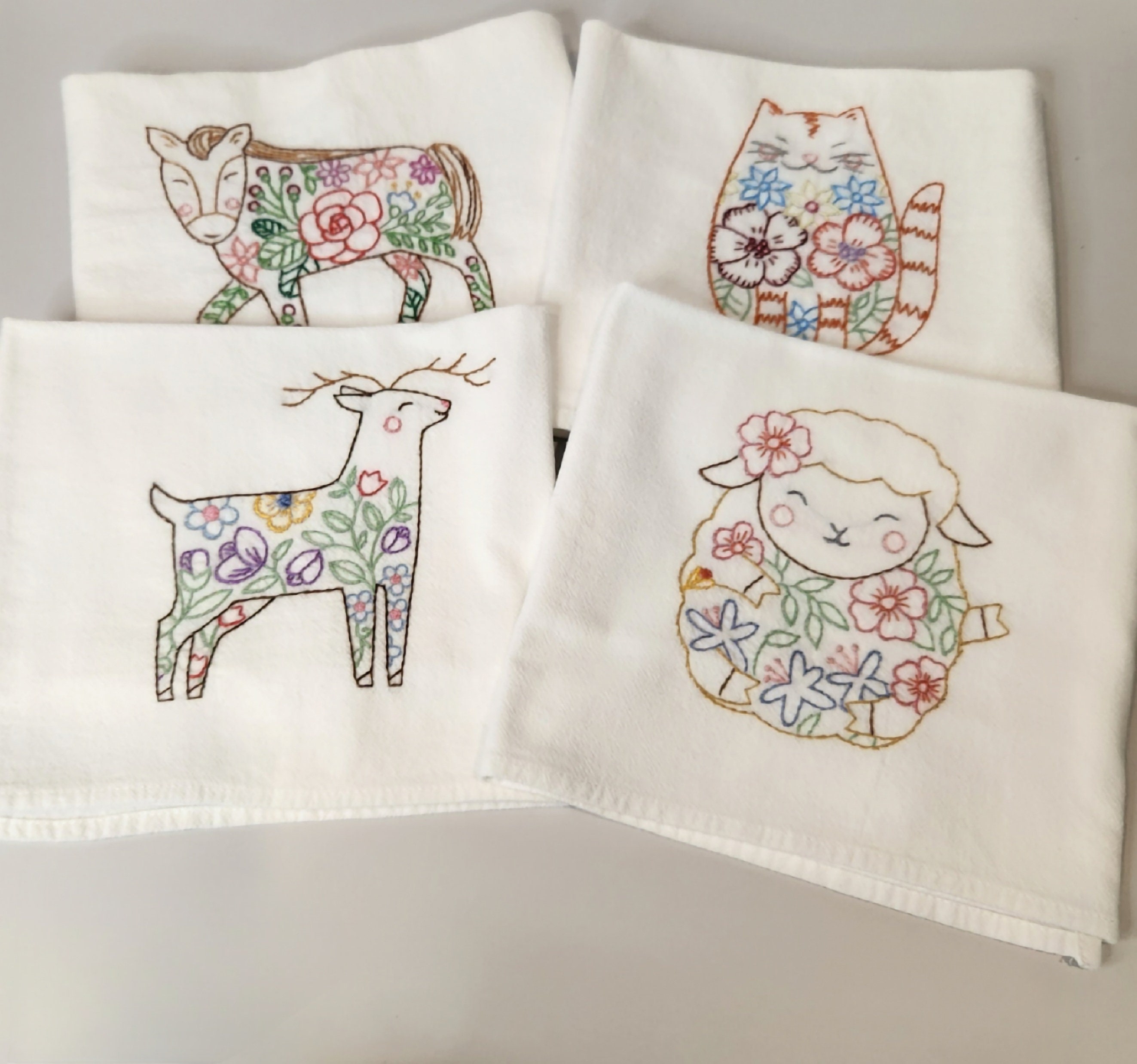Embroidered tea towels for sale deals