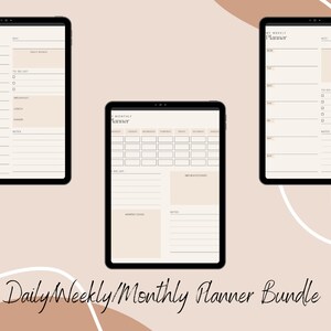 Printable Minimalist Daily/Weekly/Monthly Planner Bundle
