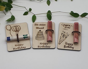 Wooden card money gift for giving away money | Gift idea made of wood
