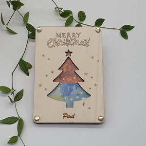 Regalo in denaro Albero di Natale in legno | Personalizzabile | Natale