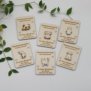 Câlin de poche - Câlin de poche | cadeau | Porte-bonheur en bois | à offrir aux enfants, amis, collègues | encourager