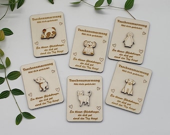 Zakknuffel - Zakknuffel | geschenk | Houten geluksbrenger | om weg te geven voor kinderen, vrienden, collega's | aanmoediger