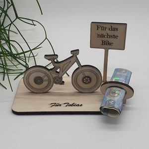 Geldgeschenk mit einem Mountainbike, Fahrrad / personalisierbar