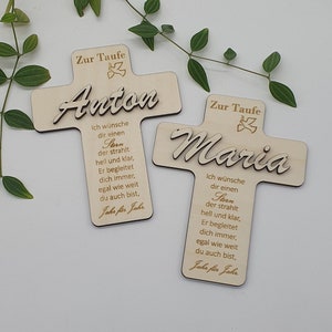 Aanpasbaar houten doopkruis | Doop | Gepersonaliseerd