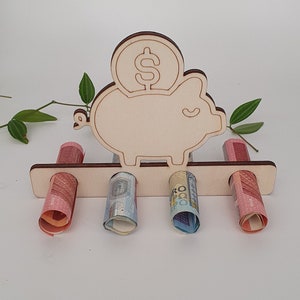 Geldgeschenk aus Holz | Geldscheinehalter | zum Verschenken an Geburtstagen | Geschenkidee | Geld verschenken | Grill, Fahrrad, Sparschwein