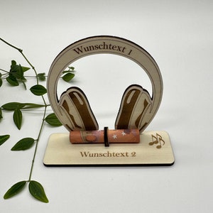 Geldgeschenk Kopfhörer personalisierbar aus Holz | Persönliches Geschenk für jeden Anlass, Geburtstag Weihnachten Ostern | zum verschenken
