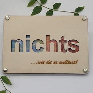 geldgeschenk | cadeaubon | weggeven | "niets" panelen | je wilde niets | cadeau idee