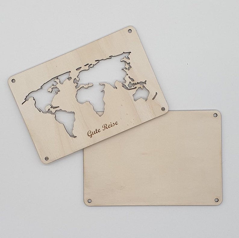 Holzkarte mit Weltkarte – Geschenkidee für Weltenbummler