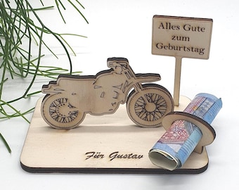 Scrambler Motorrad Geldgeschenk für jeden Anlass, Geschenk für alle Motorradfahrer zum verschenken, personalisierbar