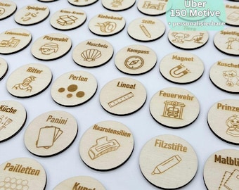 Über 150 Motive Holzschilder für Trofast Regal oder Boxen (Teil 1) / Organisiere Schubladen einfach mit Text und Symbol für das Kinderzimmer