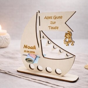 Geschenk zur Taufe Segelboot Geldgeschenk Kind