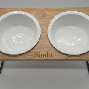 Feeding station, food bar for cats, customizable 2x raised feeding bowls with angles for better drinking/eating image 8