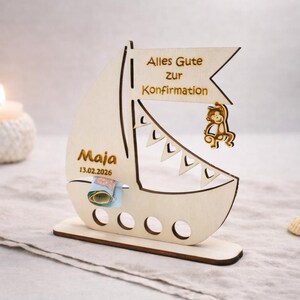 Geschenk Konfirmation Holz Geldgeschenk Segelboot